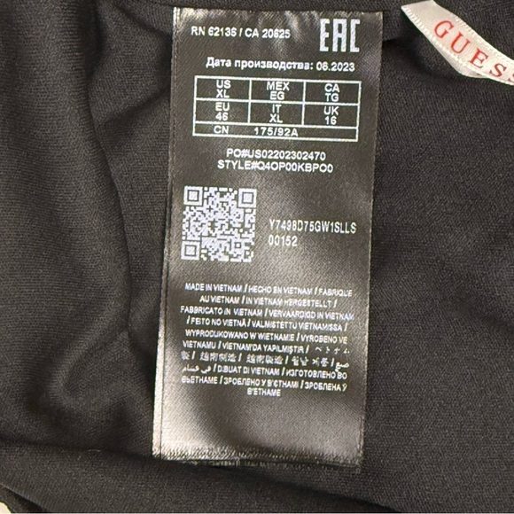 NWOT GUESS Black Sequin Sleeveless V-Neck Crop Top – Size XL Glam Shiny Sparkly - Picture 8 of 11